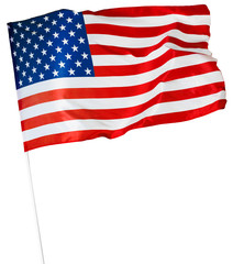 American flag isolated on white