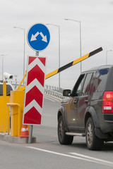 automatic barrier at entry on the parking