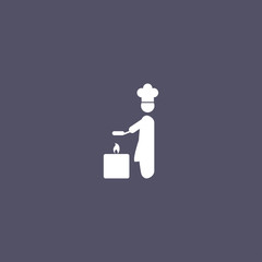 Chef cooking icon