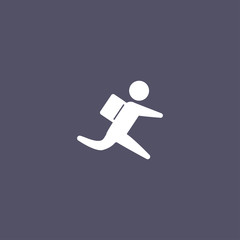 Backpacker running icon