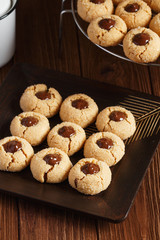 Fresh sugar cookies with chocolate