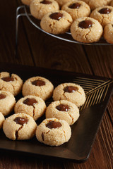 Fresh sugar cookies with chocolate