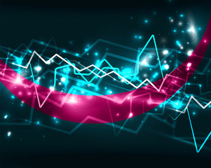 Neon lightning vector background