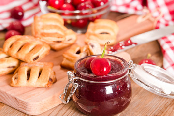 Cherry pastry pies. 