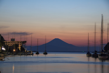 Fototapeta premium 三浦諸磯湾夕焼け冨士