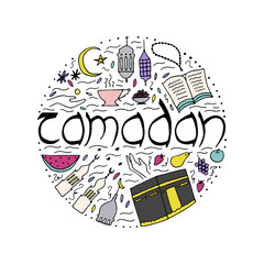 Ramadan hand drawn icons.
