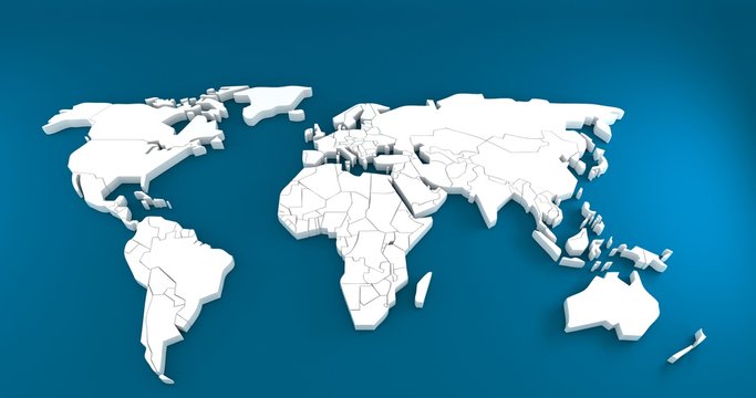 Fototapeta 3D rendering, clean map world.