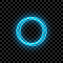 Blue illuminated Circles with Glowing