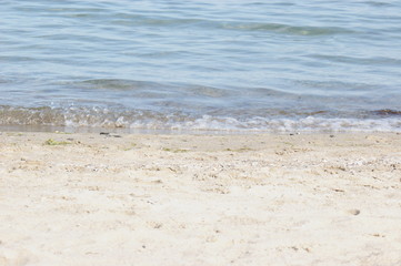 Sand beach, sea in summer