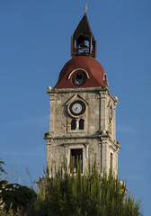 Top of  church photographed from a far 