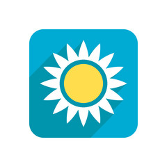 Flower, colored flat icon on a white background for design, logo. Vector illustration