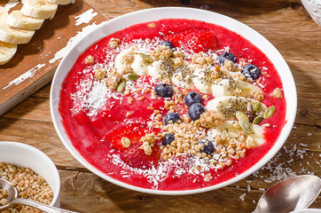 Healthy breakfast berry smoothie