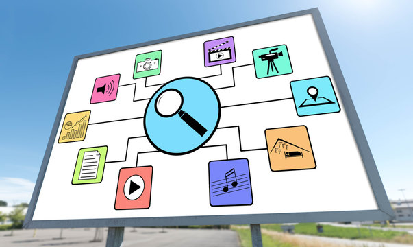 Search for apps concept on a billboard