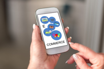 E-commerce concept on a smartphone