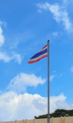 Thai flag with the wind.
