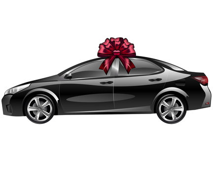 Car with a bow as a gift