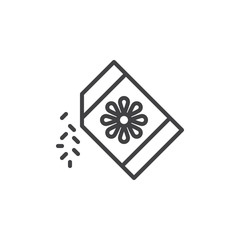 Seeds pack line icon, outline vector sign, linear style pictogram isolated on white. Symbol, logo illustration. Editable stroke. Pixel perfect