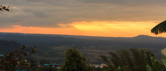Sunset behind the mountains