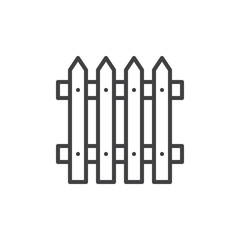 Plank fence line icon, outline vector sign, linear style pictogram isolated on white. Symbol, logo illustration. Editable stroke. Pixel perfect