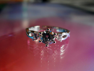 Beautiful silver ring with diamond