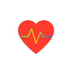 heartbeat icon vector, heart rate solid logo illustration, colorful pictogram isolated on white