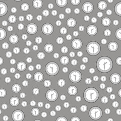 Clock Icon Seamless Pattern Isolated on Grey Background