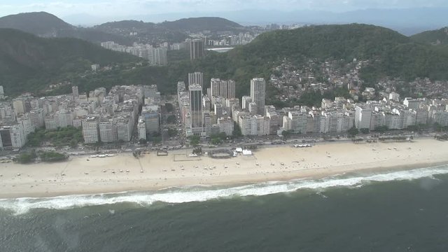 Helicopter flight,  Aerial,  Ipanema beach,  Rodrigo de Freitas lake, Rio de Janeiro