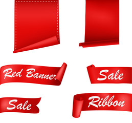 Red Ribbons banners set