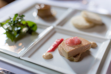 liver pâté variation on plate