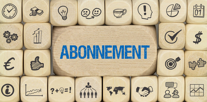 Abonnement / W&uuml;rfel mit Symbole
