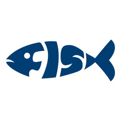 Logotipo FISH azul en fondo blanco