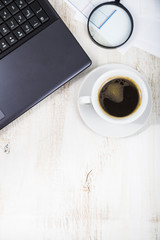 Workplace of  businessman with a laptop