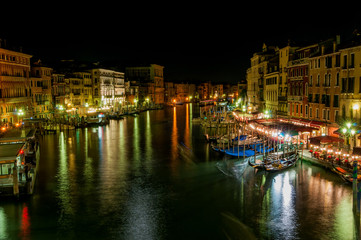 Fototapeta na wymiar Night view of Grand canal, Venice , Italy.