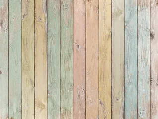 Foto op Plexiglas houten achtergrond of textuur met planken pastelkleurig © Andrey Kuzmin