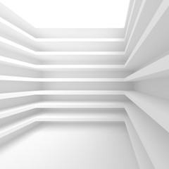 Contemporary Architecture Design. White Minimal Geometric Background