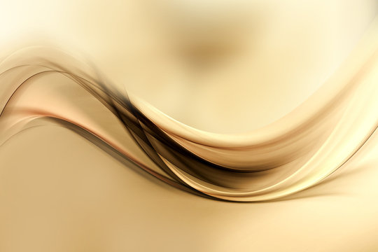 Dynamic sensitive background powerful design. Gold brown blurred color waves design.