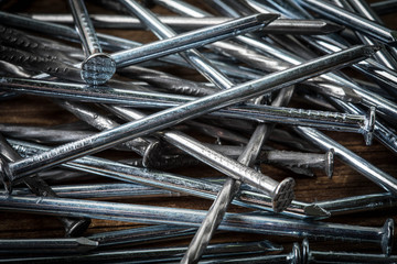 Background with steel nails.