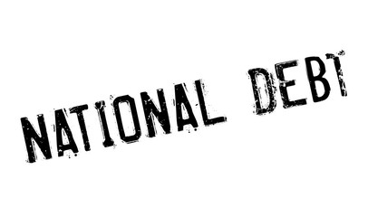 National Debt rubber stamp. Grunge design with dust scratches. Effects can be easily removed for a clean, crisp look. Color is easily changed.