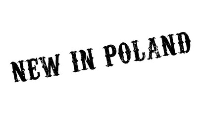 New In Poland rubber stamp. Grunge design with dust scratches. Effects can be easily removed for a clean, crisp look. Color is easily changed.