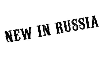 New In Russia rubber stamp. Grunge design with dust scratches. Effects can be easily removed for a clean, crisp look. Color is easily changed.