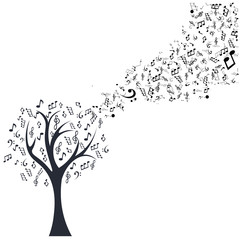 music notes tree