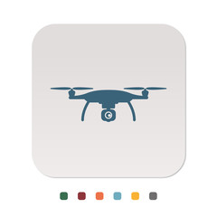 Papier Icon - Drohne mit Kamera
