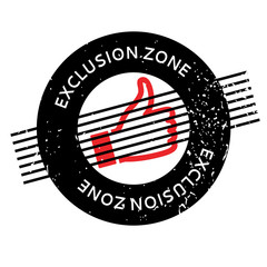 Exclusion Zone rubber stamp. Grunge design with dust scratches. Effects can be easily removed for a clean, crisp look. Color is easily changed.