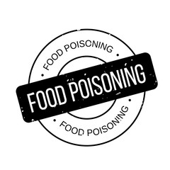 Food Poisoning rubber stamp. Grunge design with dust scratches. Effects can be easily removed for a clean, crisp look. Color is easily changed.