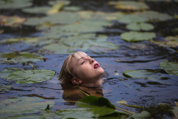The girl in the pond