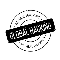 Global Hacking rubber stamp. Grunge design with dust scratches. Effects can be easily removed for a clean, crisp look. Color is easily changed.