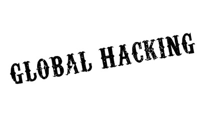 Global Hacking rubber stamp. Grunge design with dust scratches. Effects can be easily removed for a clean, crisp look. Color is easily changed.
