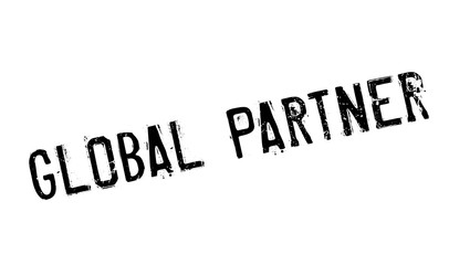 Global Partner rubber stamp. Grunge design with dust scratches. Effects can be easily removed for a clean, crisp look. Color is easily changed.
