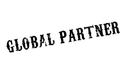 Global Partner rubber stamp. Grunge design with dust scratches. Effects can be easily removed for a clean, crisp look. Color is easily changed.