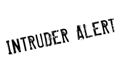 Intruder Alert rubber stamp. Grunge design with dust scratches. Effects can be easily removed for a clean, crisp look. Color is easily changed.